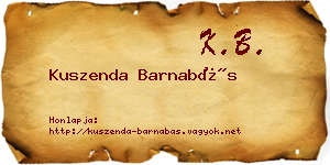 Kuszenda Barnabás névjegykártya