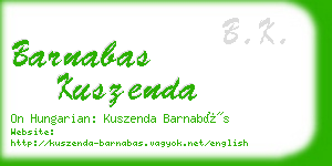 barnabas kuszenda business card